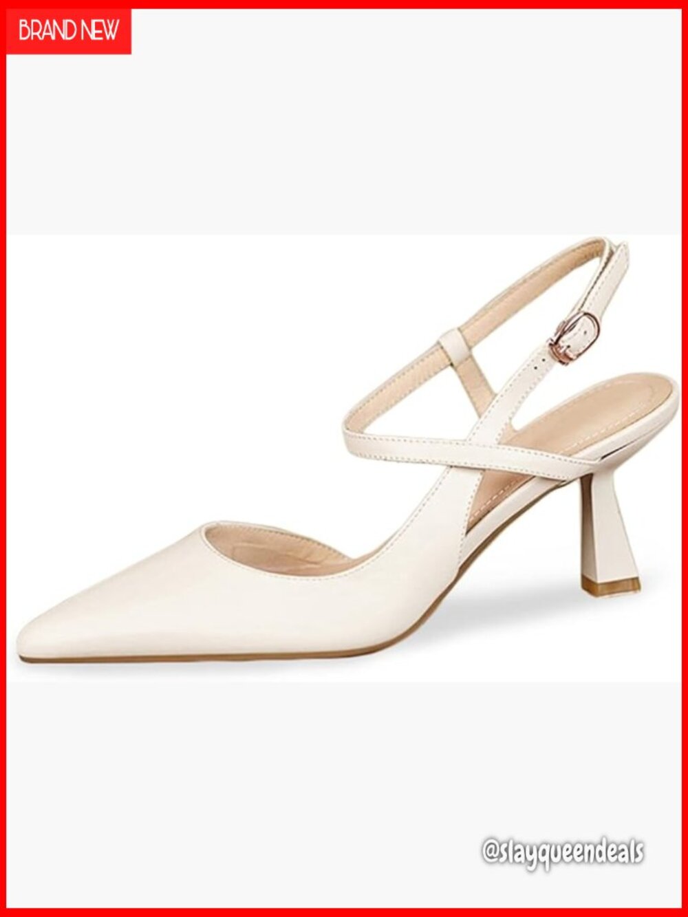 Women's Low Kitten Heel Pointed Toe Slingback Pumps Dress Shoes